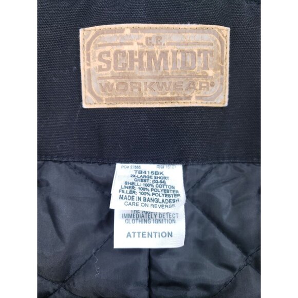 Schmidt Workwear Insulated Overalls Mens 2XL Short Black With Quilted Lining - Picture 9 of 11